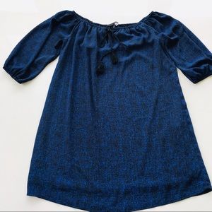 19 Cooper Womens Blue/Black Shirt Dress sz M